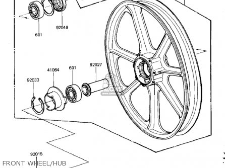 FRONT WHEEL/HUB - KZ1000K1 LTD 1981 USA CANADA