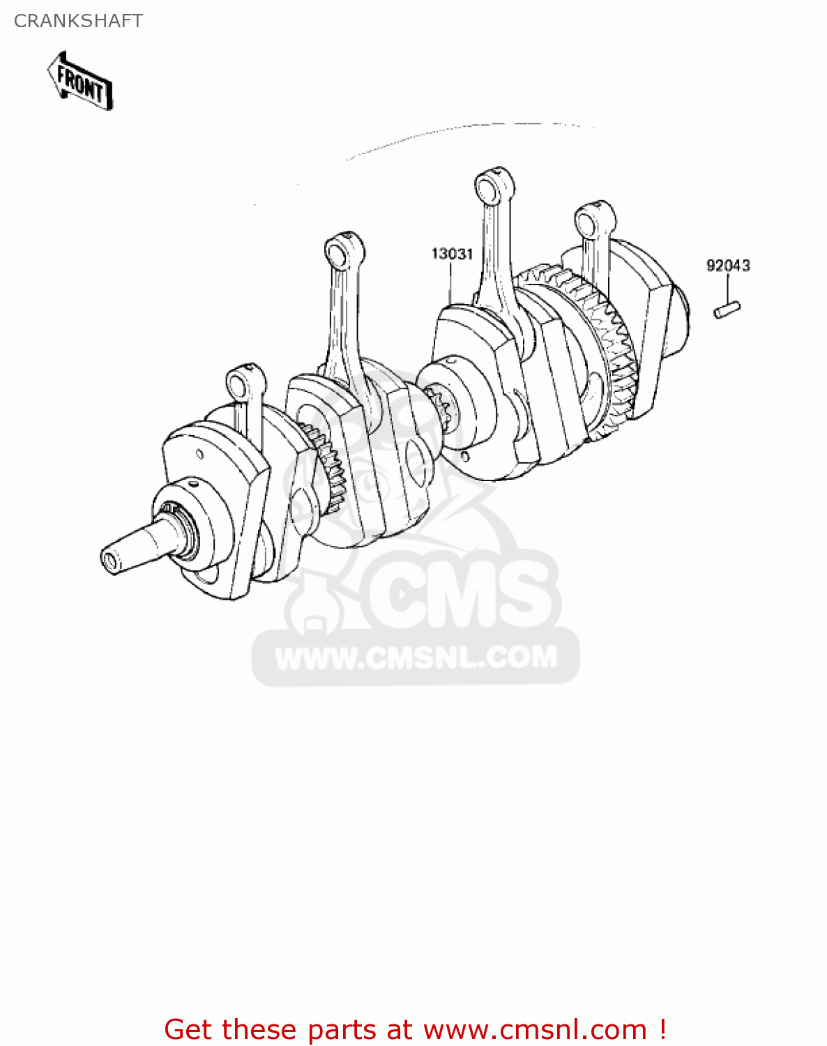 CRANKSHAFT KZ1000K2 LTD 1982 USA CANADA
