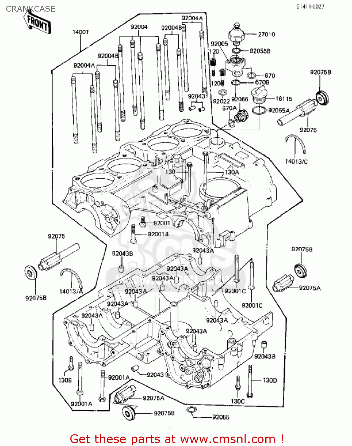 CRANKCASE KZ1000K2 LTD 1982 USA CANADA