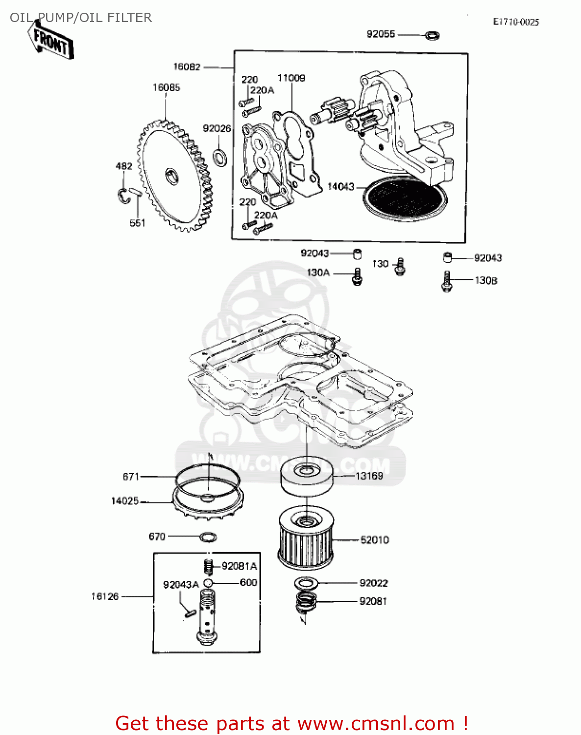 OIL PUMP/OIL FILTER KZ1000K2 LTD 1982 USA CANADA