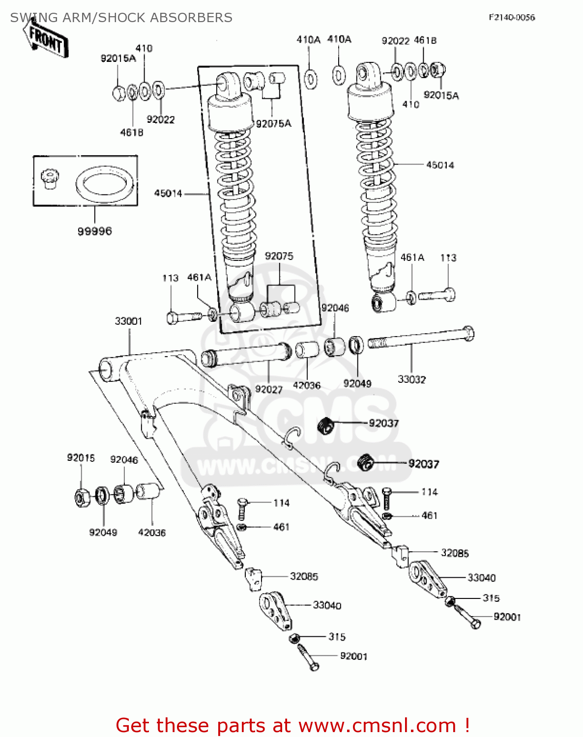 SWING ARM/SHOCK ABSORBERS KZ1000K2 LTD 1982 USA CANADA