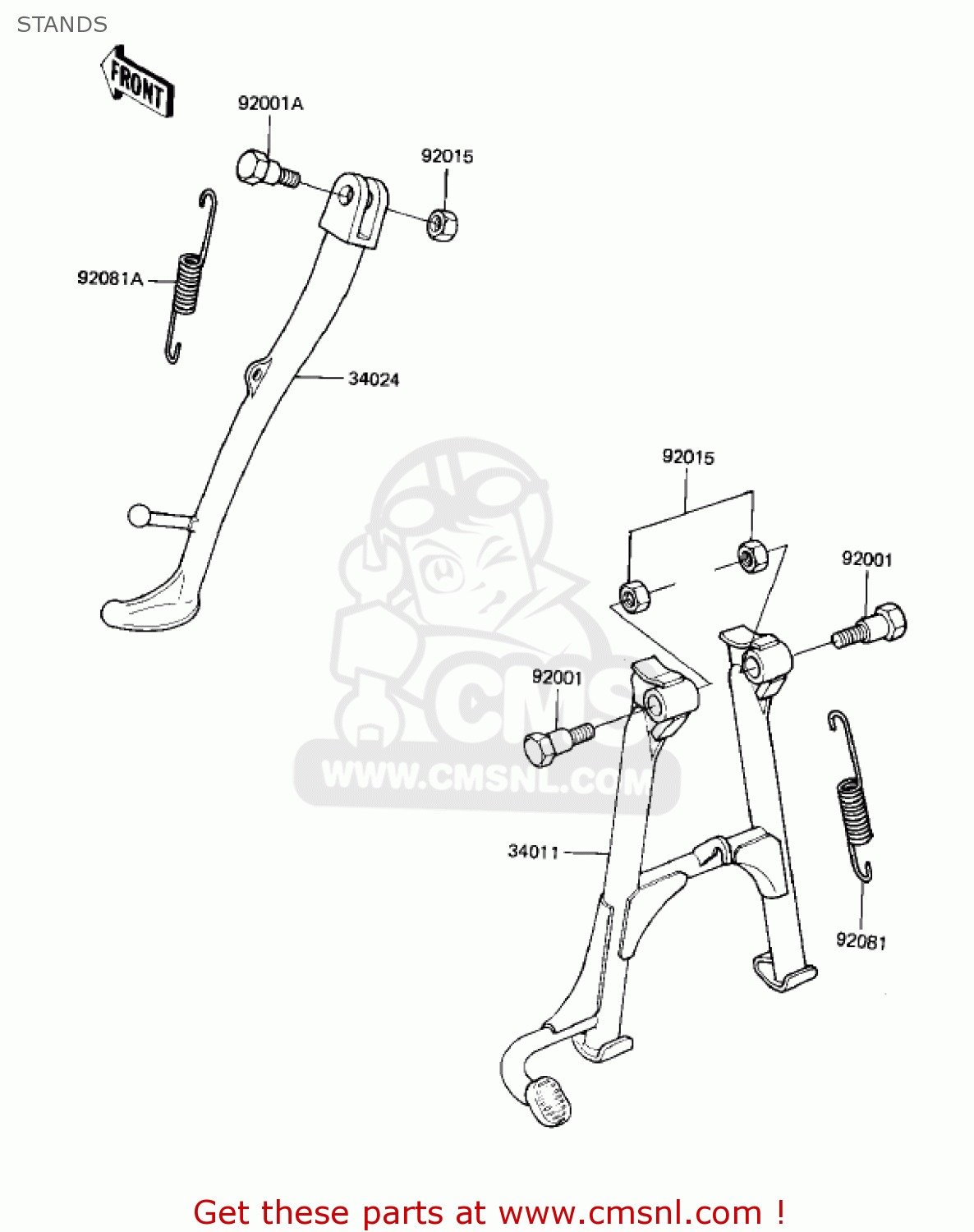 STANDS KZ1000K2 LTD 1982 USA CANADA