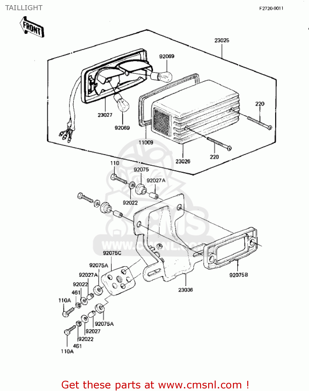 TAILLIGHT KZ1000K2 LTD 1982 USA CANADA