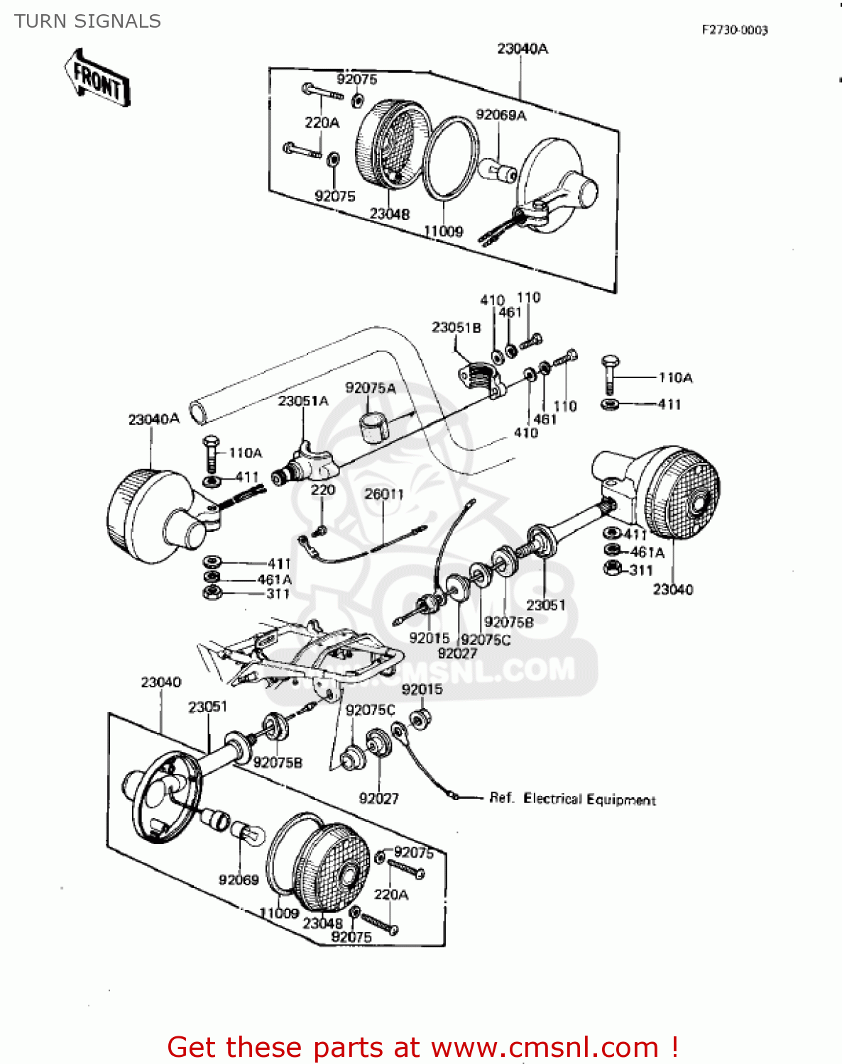 TURN SIGNALS KZ1000K2 LTD 1982 USA CANADA