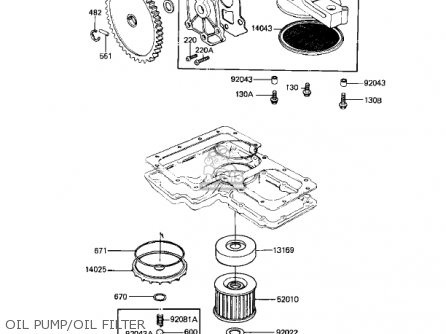 OIL PUMP/OIL FILTER - KZ1000K2 LTD 1982 USA CANADA