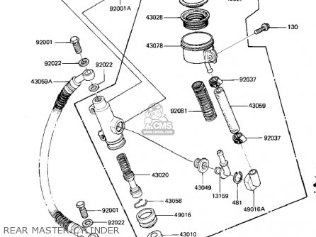 REAR MASTER CYLINDER - KZ1000K2 LTD 1982 USA CANADA