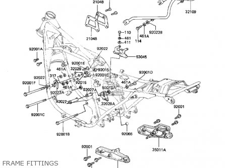 FRAME FITTINGS - KZ1000K2 LTD 1982 USA CANADA