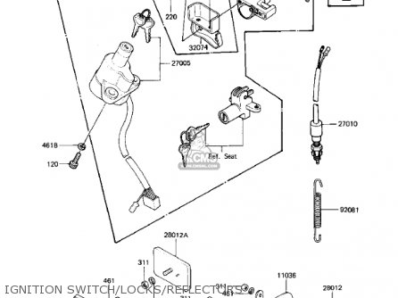 IGNITION SWITCH/LOCKS/REFLECTORS - KZ1000K2 LTD 1982 USA CANADA