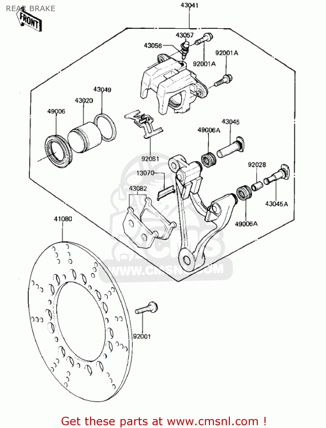 REAR BRAKE KZ1000M1 CSR 1981 USA CANADA