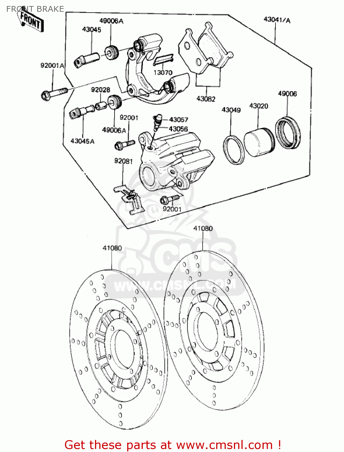 FRONT BRAKE KZ1000M1 CSR 1981 USA CANADA