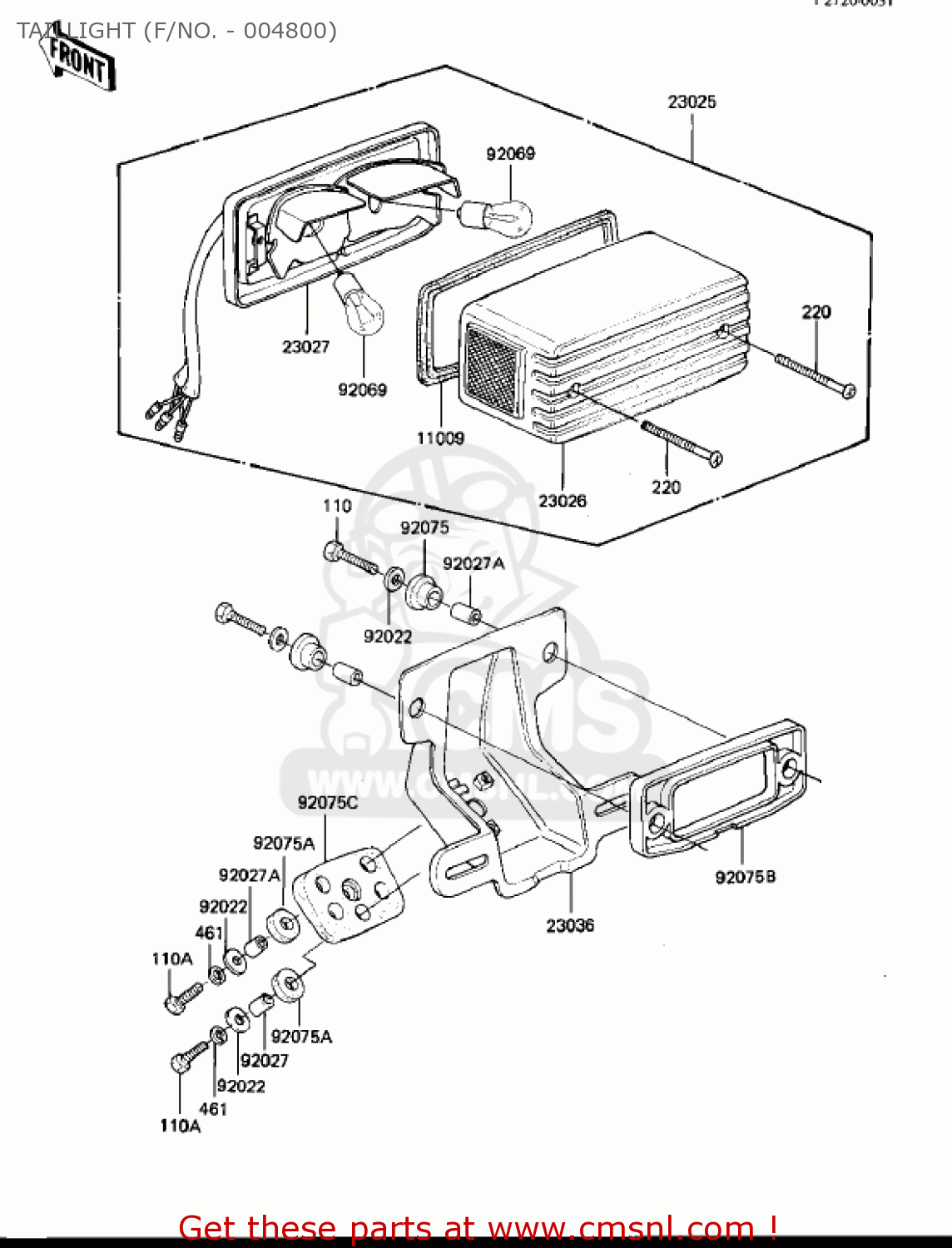 TAILLIGHT (F/NO. - 004800) KZ1000M1 CSR 1981 USA CANADA