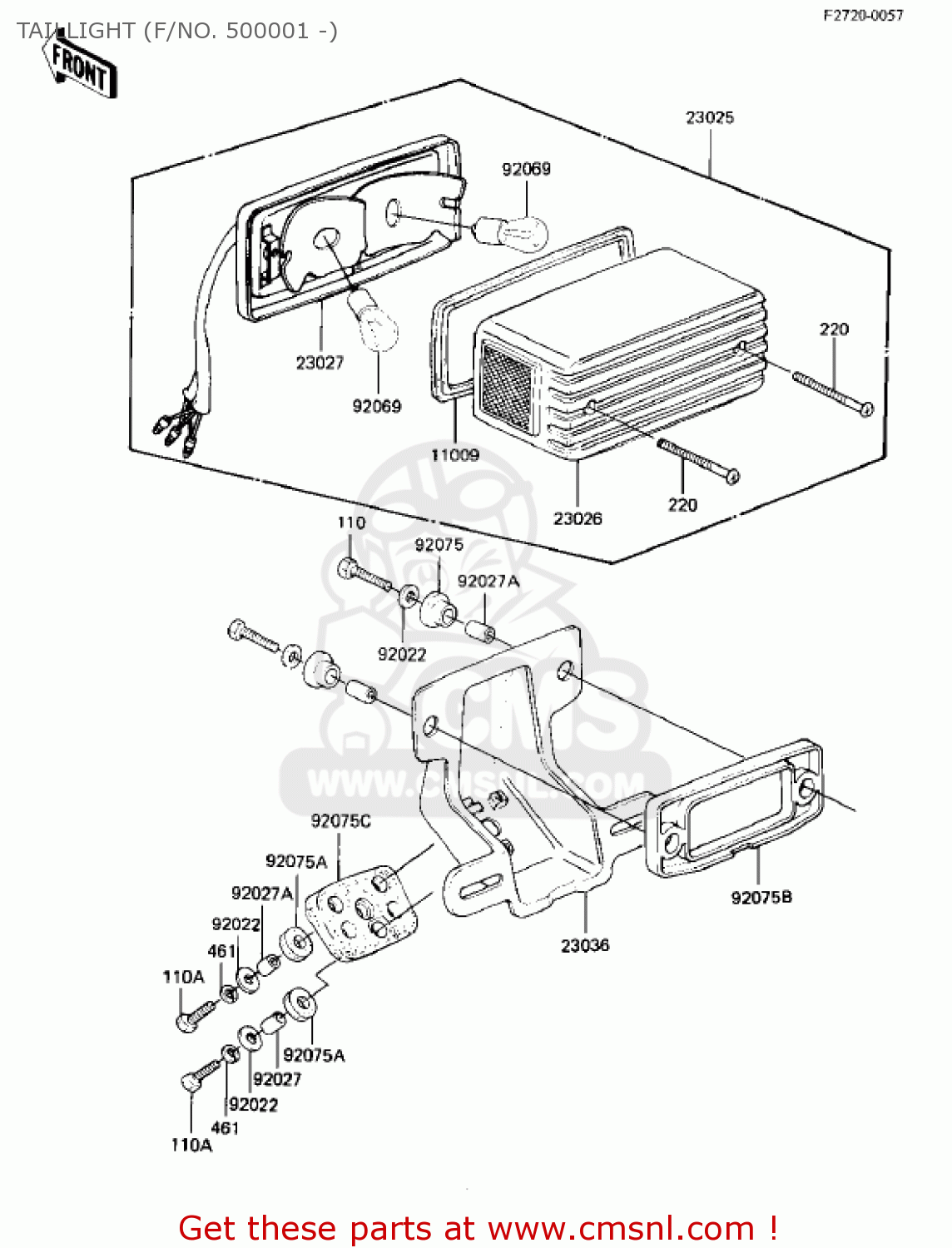 TAILLIGHT (F/NO. 500001 -) KZ1000M1 CSR 1981 USA CANADA