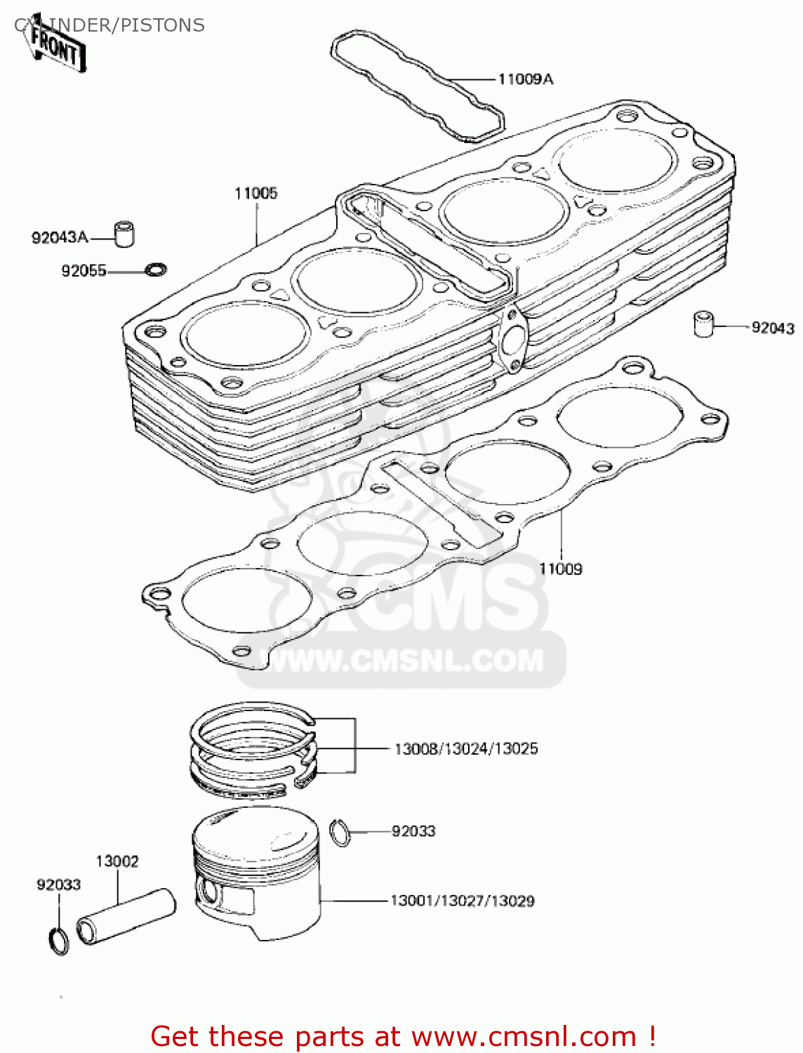 CYLINDER/PISTONS KZ1000M1 CSR 1981 USA CANADA