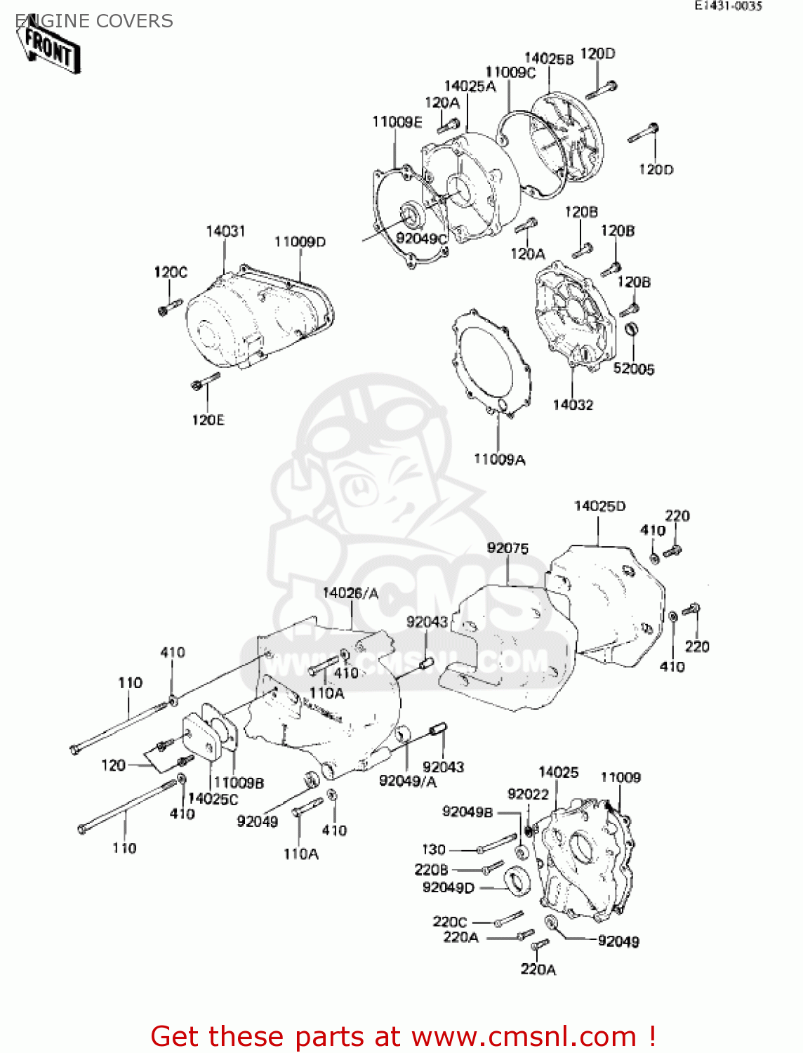 ENGINE COVERS KZ1000M1 CSR 1981 USA CANADA
