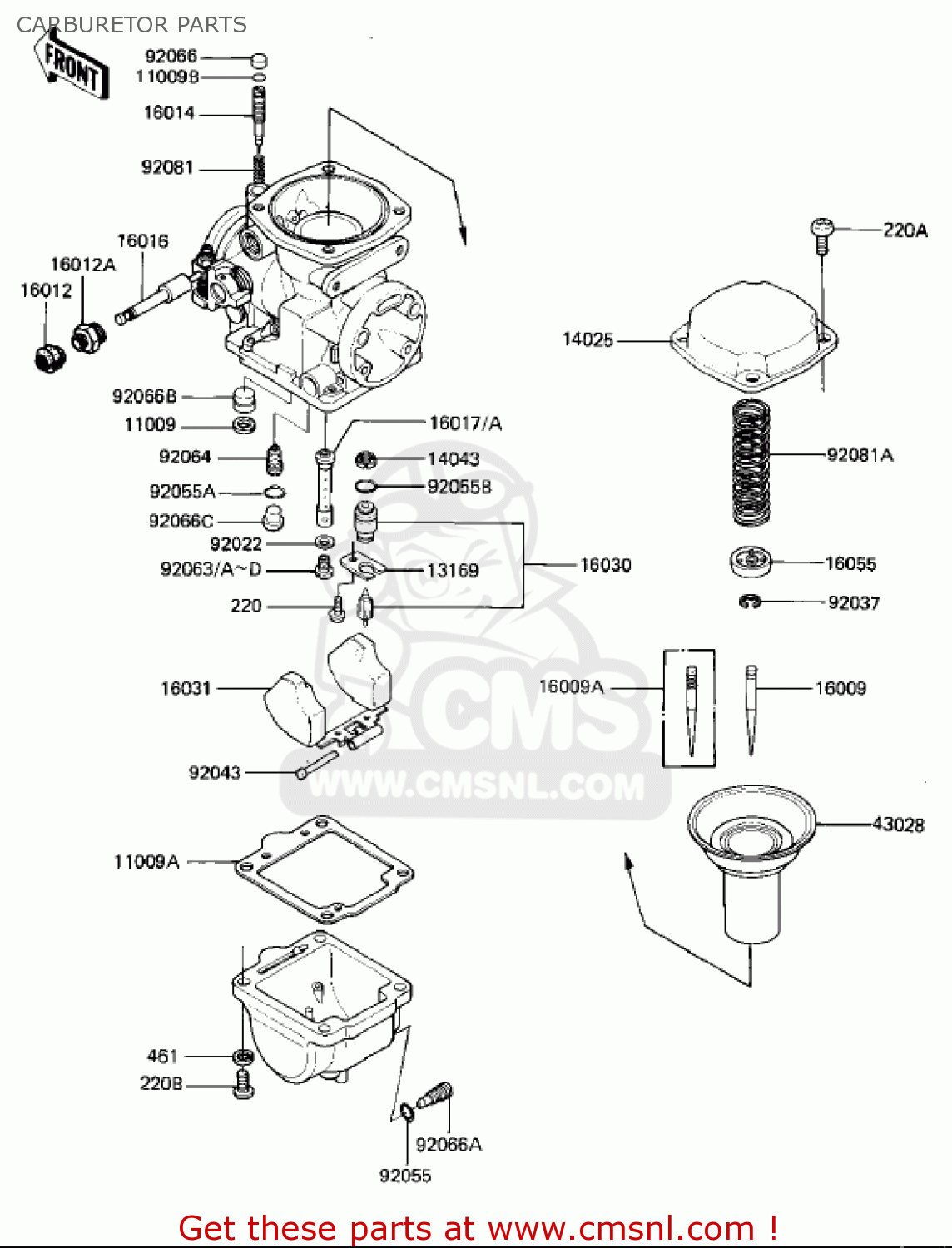 CARBURETOR PARTS KZ1000M1 CSR 1981 USA CANADA