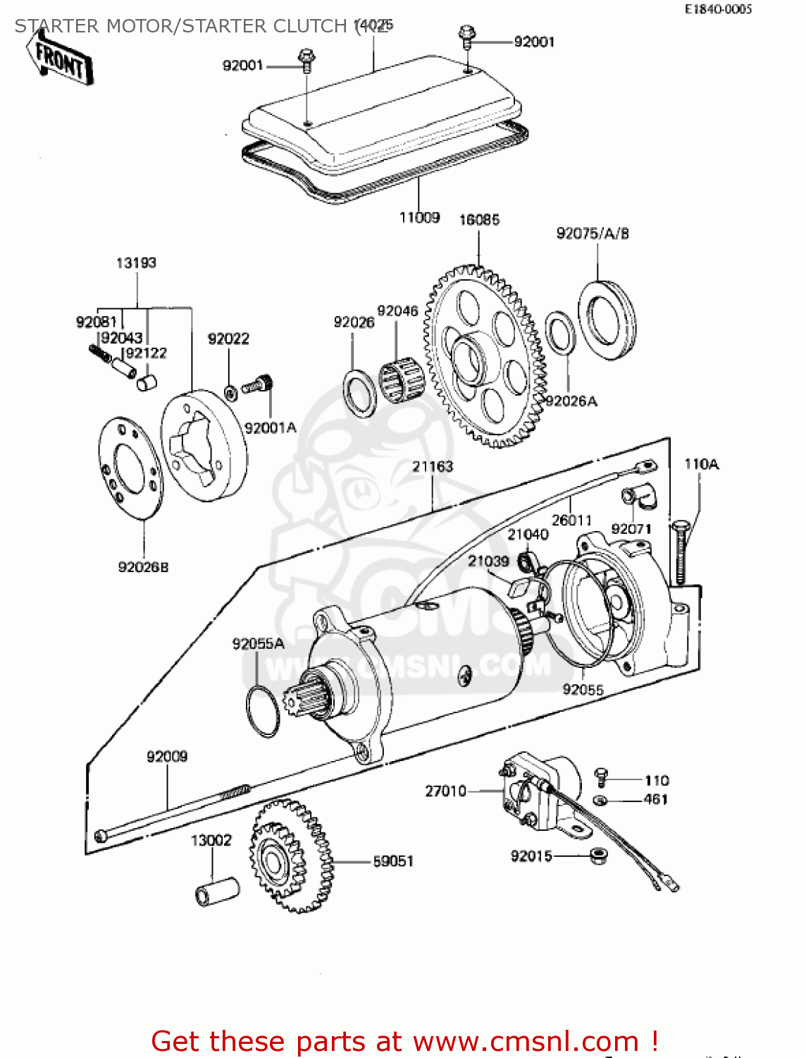 STARTER MOTOR/STARTER CLUTCH (KZ KZ1000M1 CSR 1981 USA CANADA