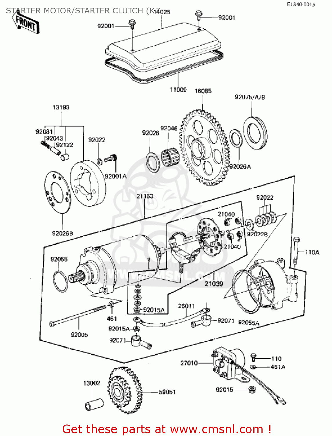 STARTER MOTOR/STARTER CLUTCH (KZ KZ1000M1 CSR 1981 USA CANADA