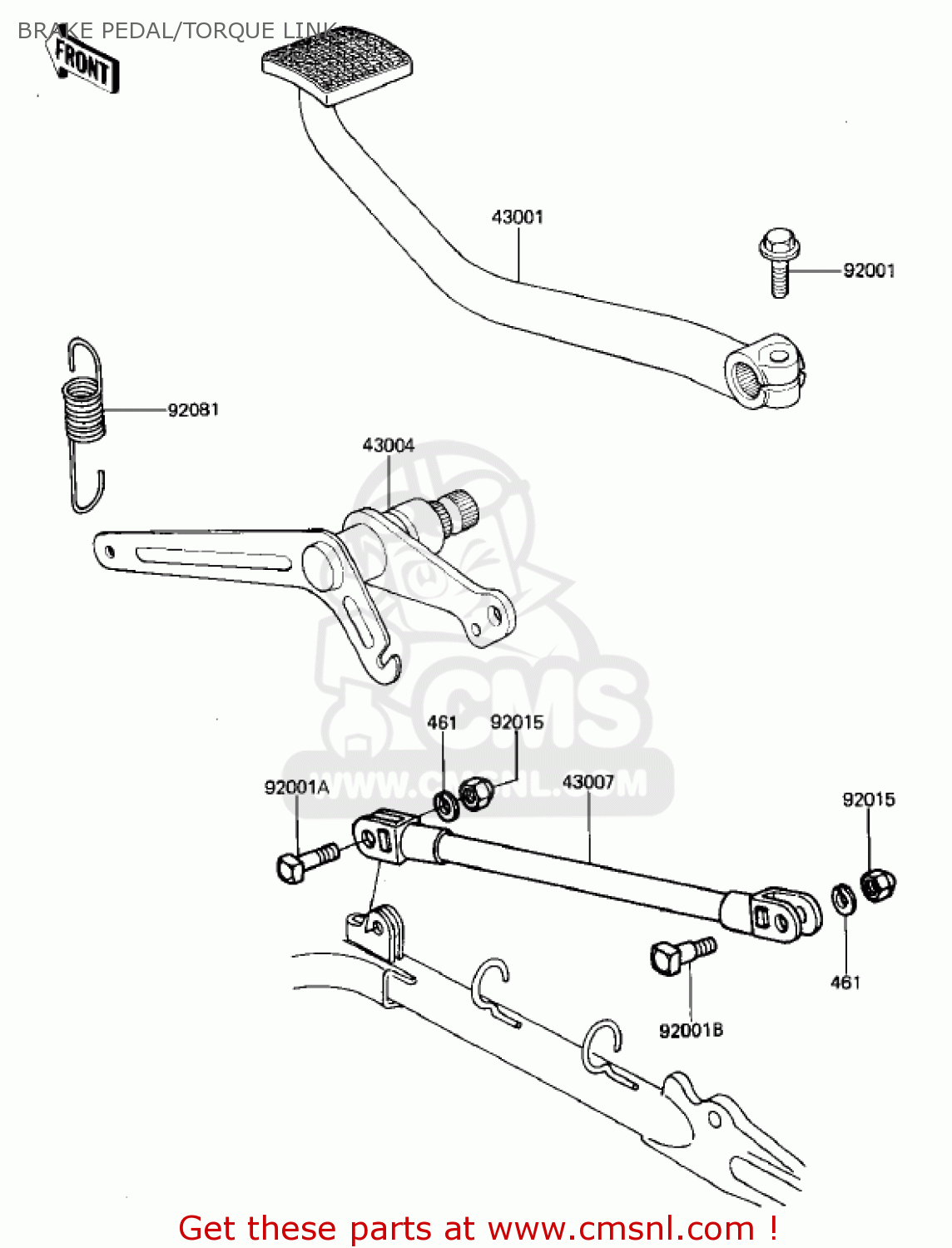 BRAKE PEDAL/TORQUE LINK KZ1000M1 CSR 1981 USA CANADA