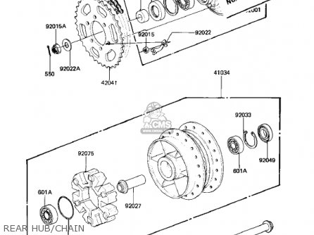 REAR HUB/CHAIN - KZ1000M1 CSR 1981 USA CANADA
