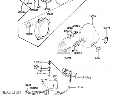 HEADLIGHT (KZ1000-M2) - KZ1000M1 CSR 1981 USA CANADA