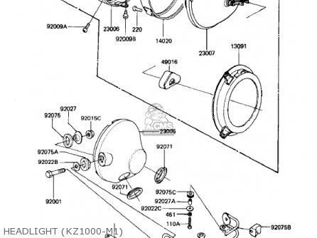 HEADLIGHT (KZ1000-M1) - KZ1000M1 CSR 1981 USA CANADA