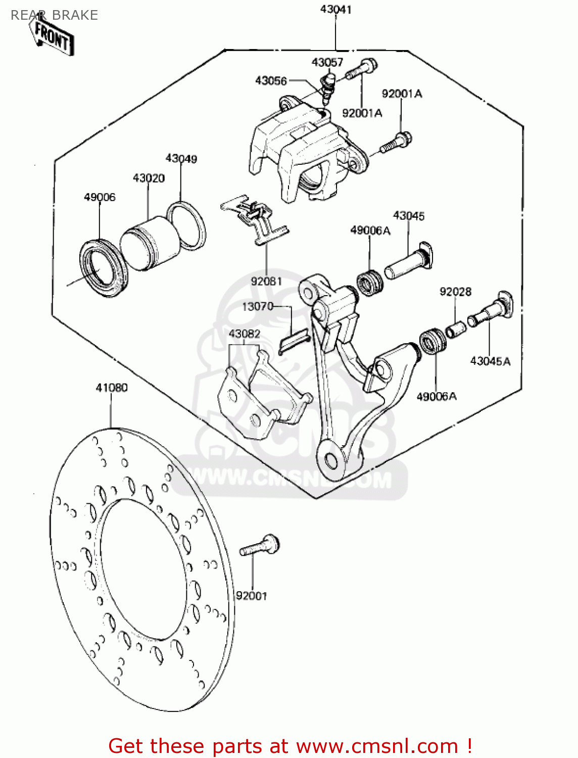 REAR BRAKE KZ1000M2 CSR 1982 USA CANADA