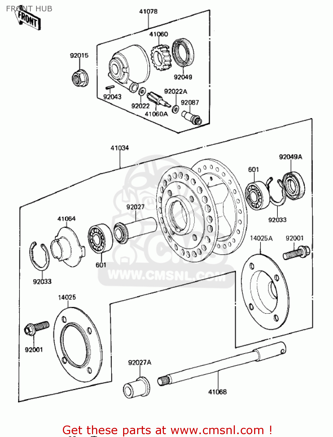 FRONT HUB KZ1000M2 CSR 1982 USA CANADA