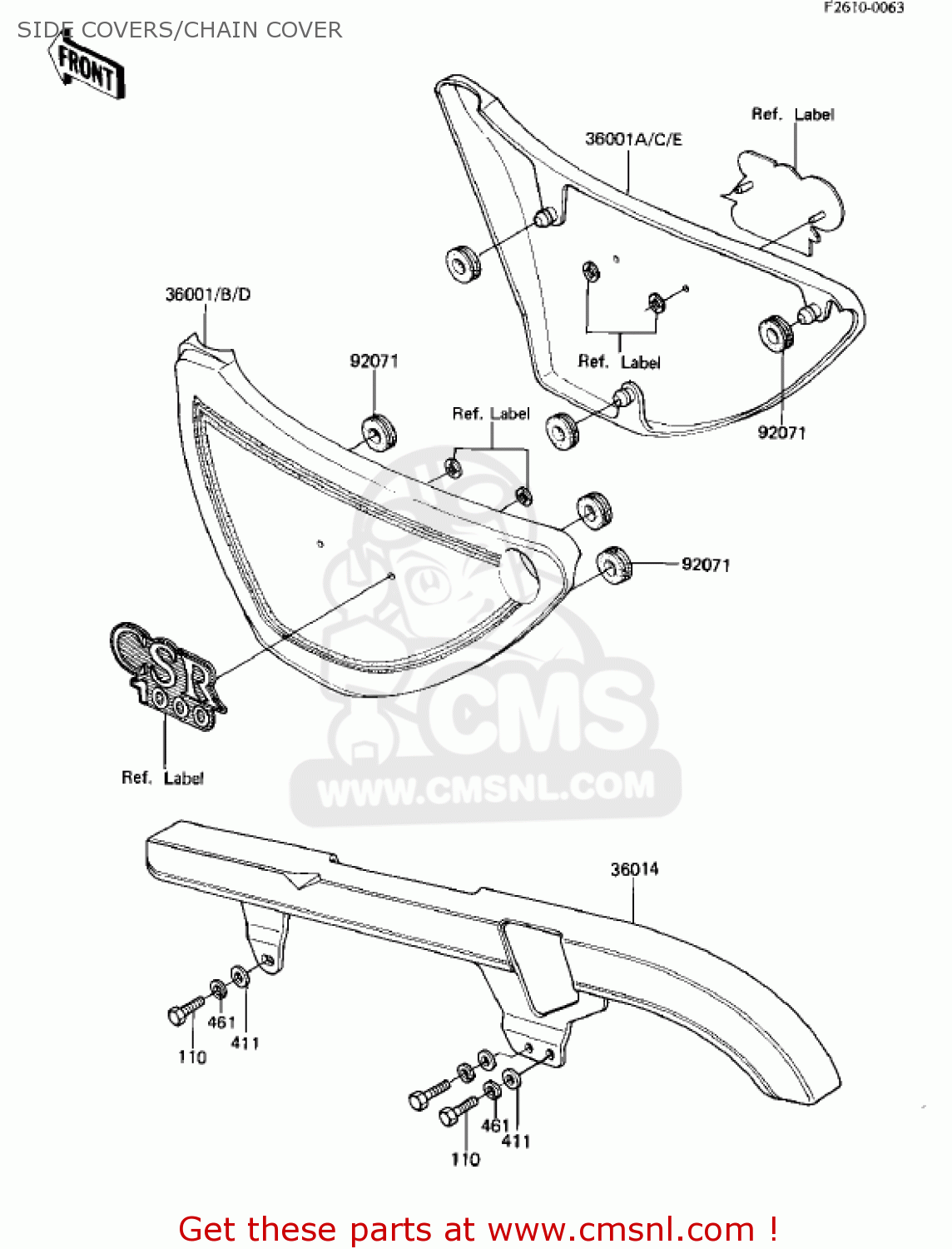 SIDE COVERS/CHAIN COVER KZ1000M2 CSR 1982 USA CANADA