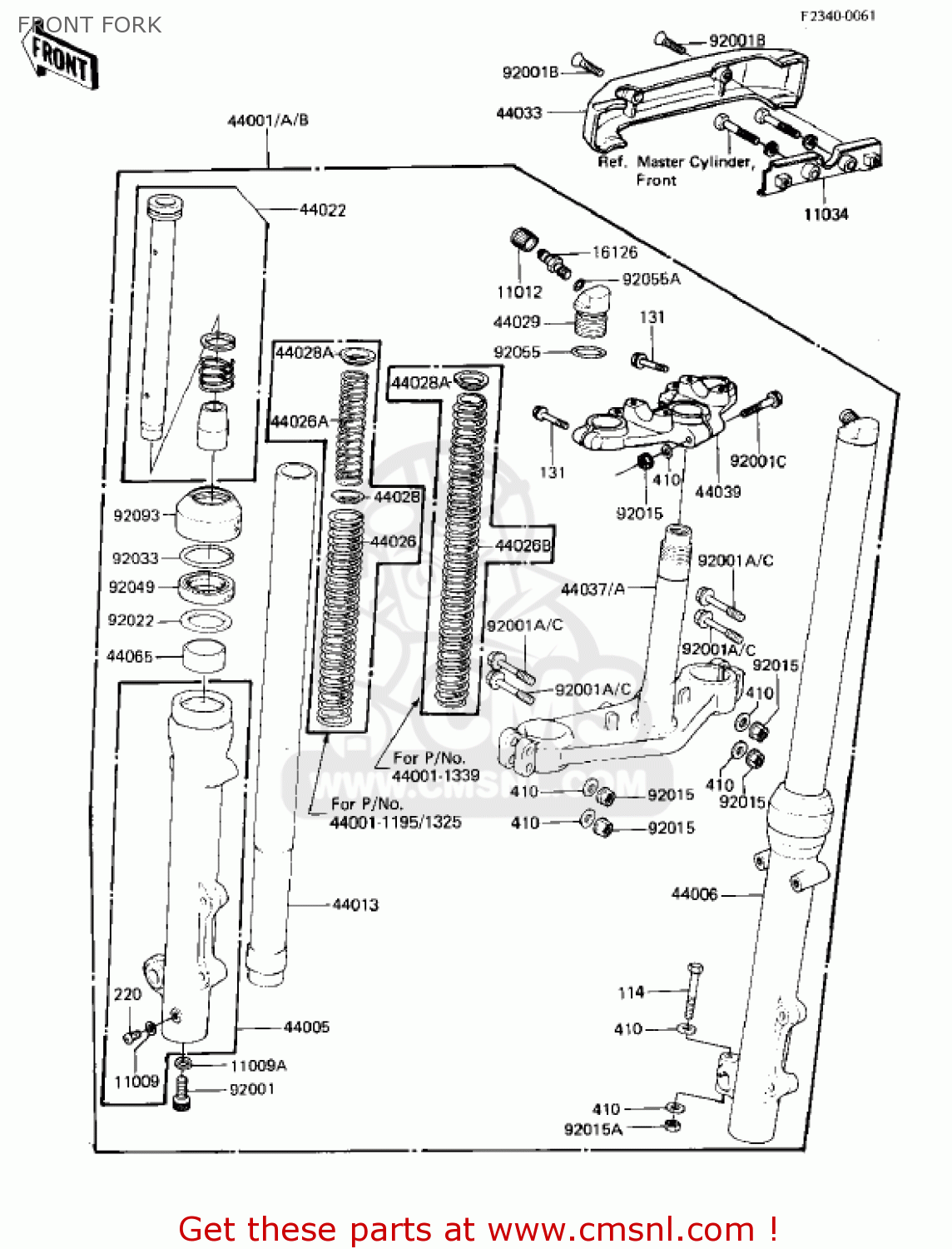 FRONT FORK KZ1000M2 CSR 1982 USA CANADA