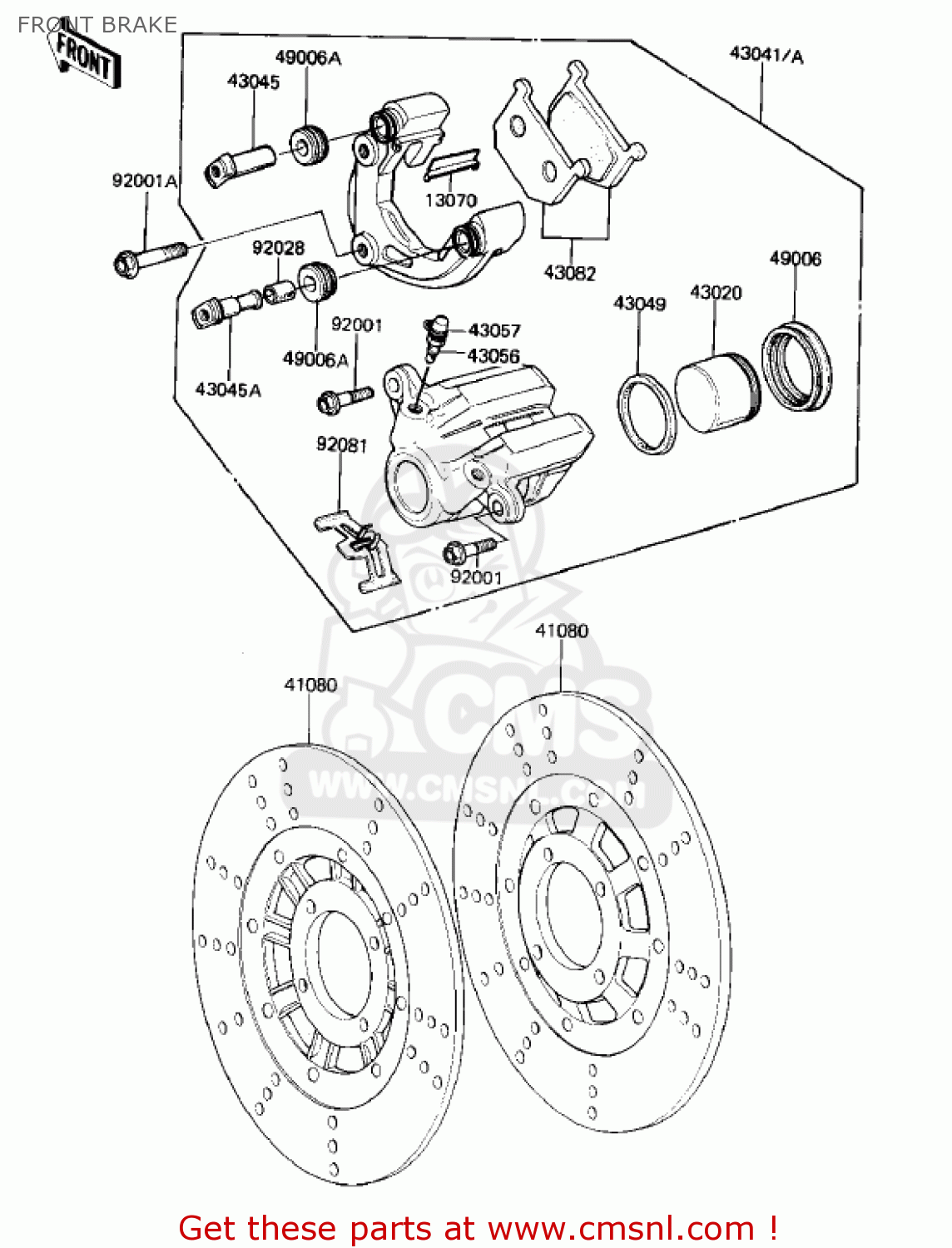 FRONT BRAKE KZ1000M2 CSR 1982 USA CANADA