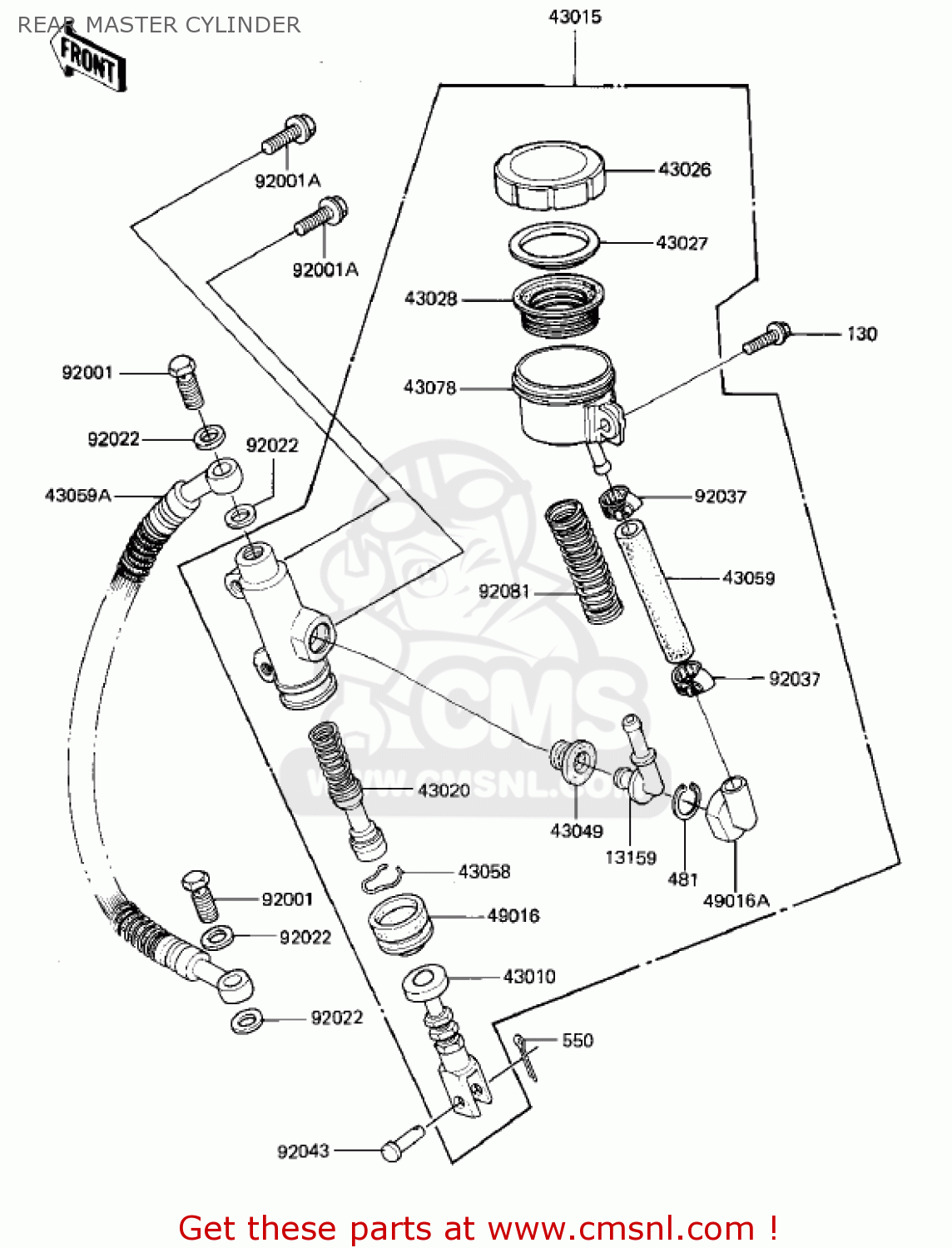 REAR MASTER CYLINDER KZ1000M2 CSR 1982 USA CANADA