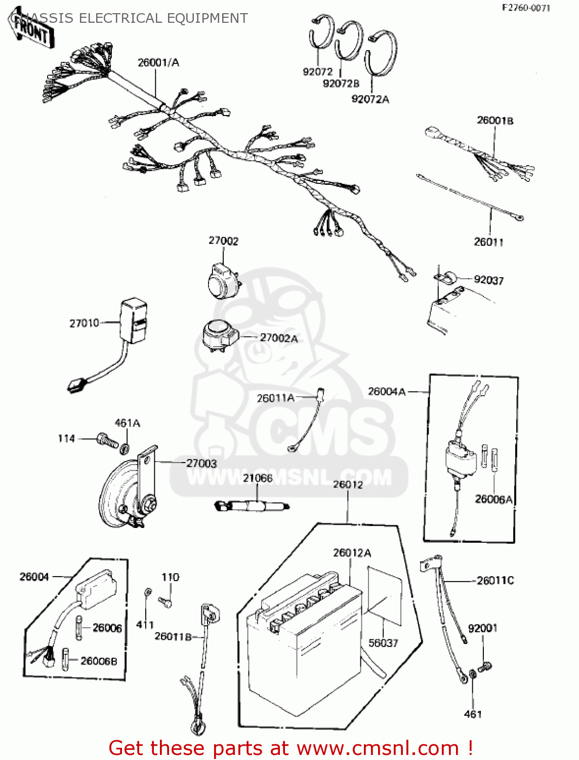 CHASSIS ELECTRICAL EQUIPMENT KZ1000M2 CSR 1982 USA CANADA