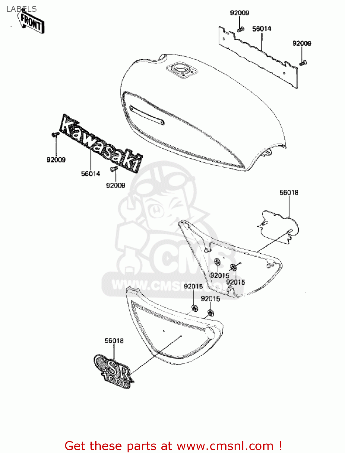LABELS KZ1000M2 CSR 1982 USA CANADA