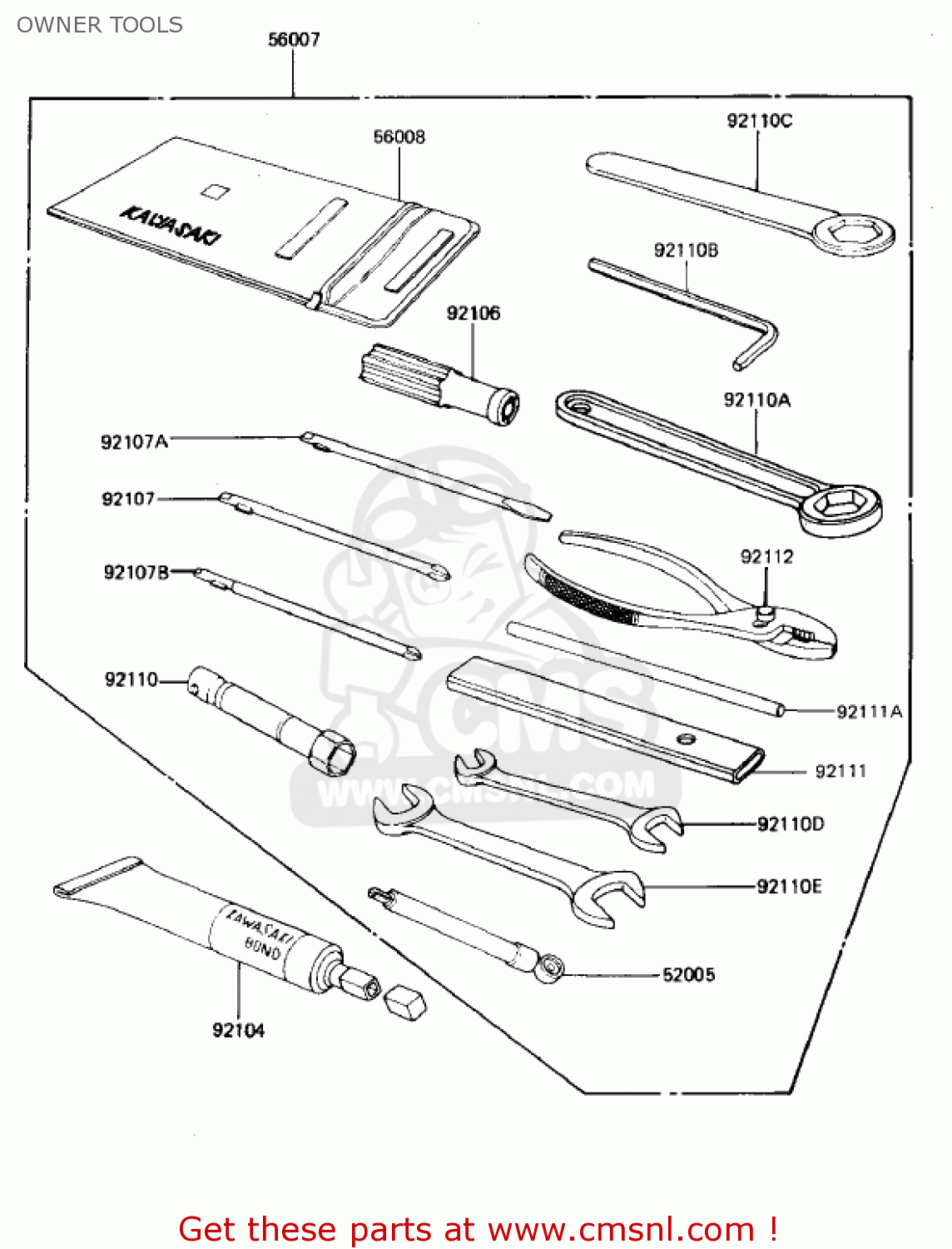 OWNER TOOLS KZ1000M2 CSR 1982 USA CANADA