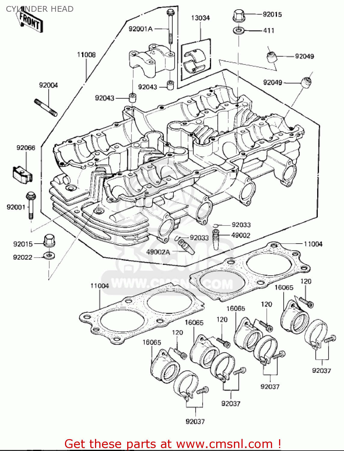 CYLINDER HEAD KZ1000M2 CSR 1982 USA CANADA