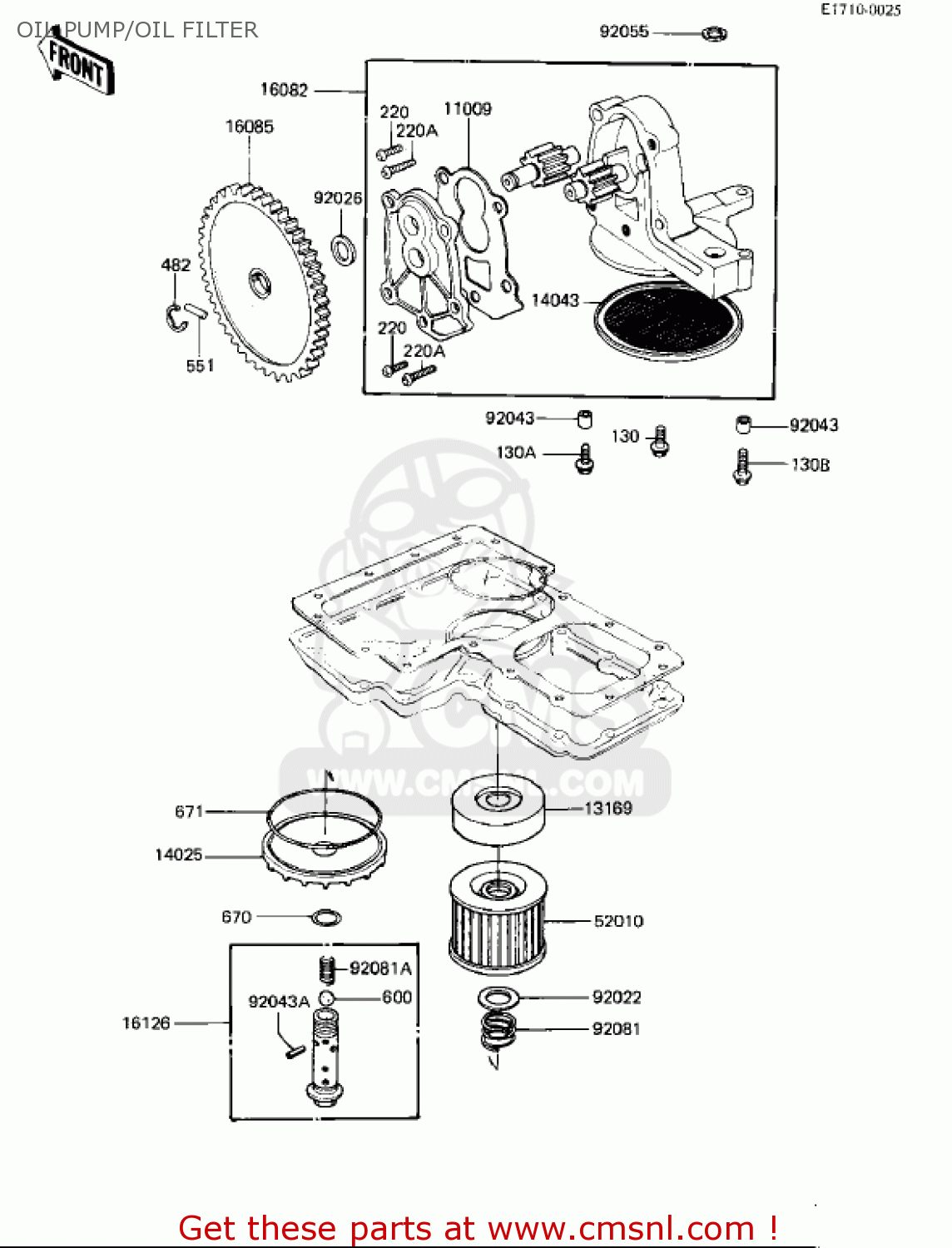 OIL PUMP/OIL FILTER KZ1000M2 CSR 1982 USA CANADA
