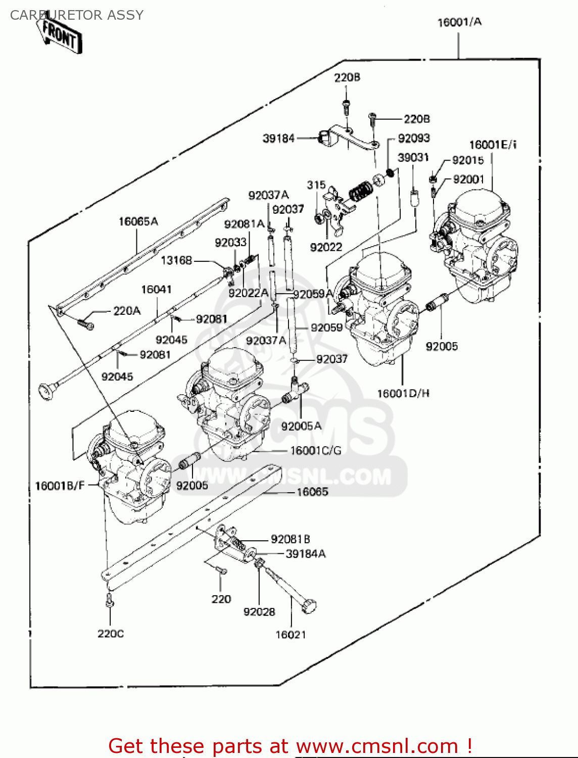 CARBURETOR ASSY KZ1000M2 CSR 1982 USA CANADA