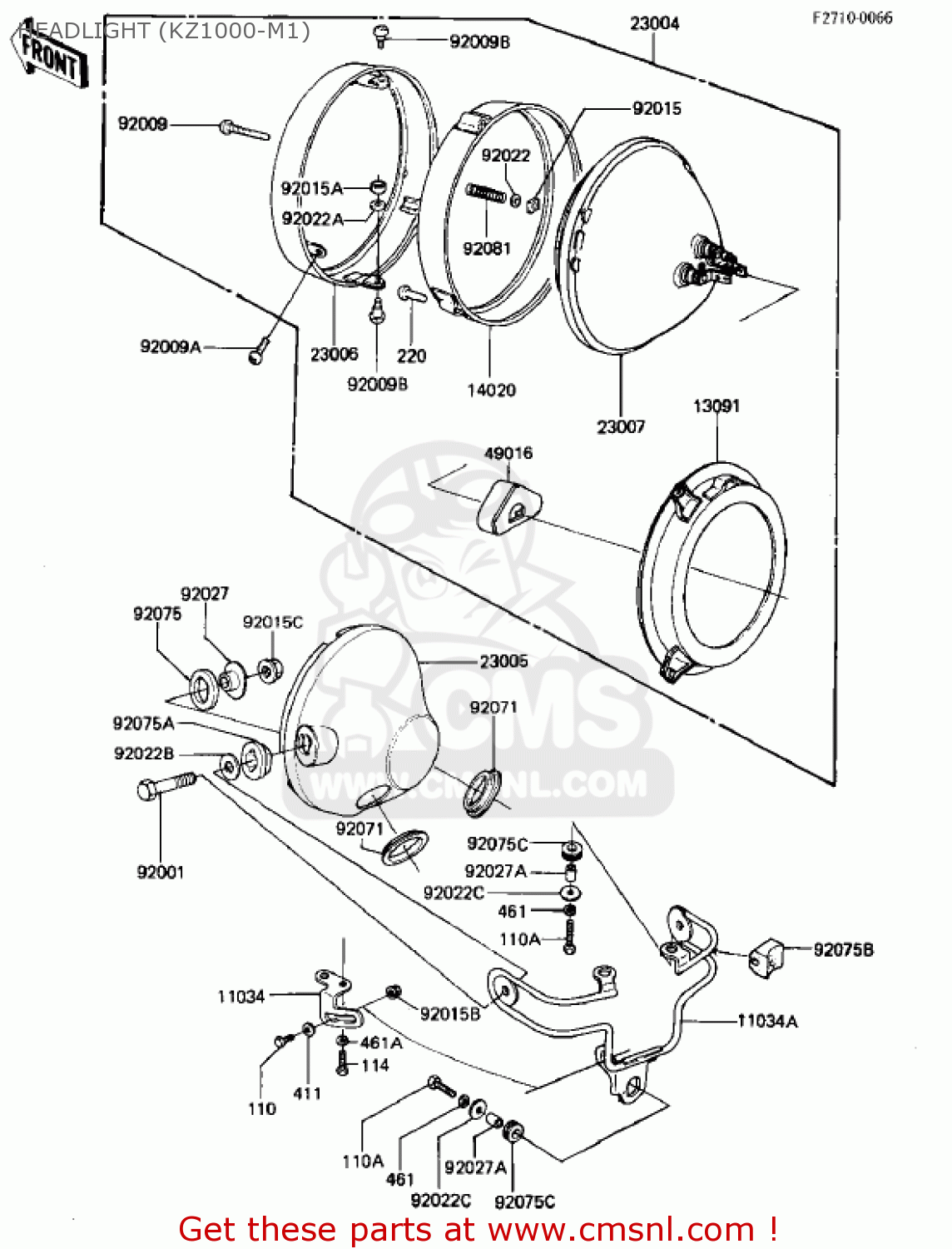 HEADLIGHT (KZ1000-M1) KZ1000M2 CSR 1982 USA CANADA
