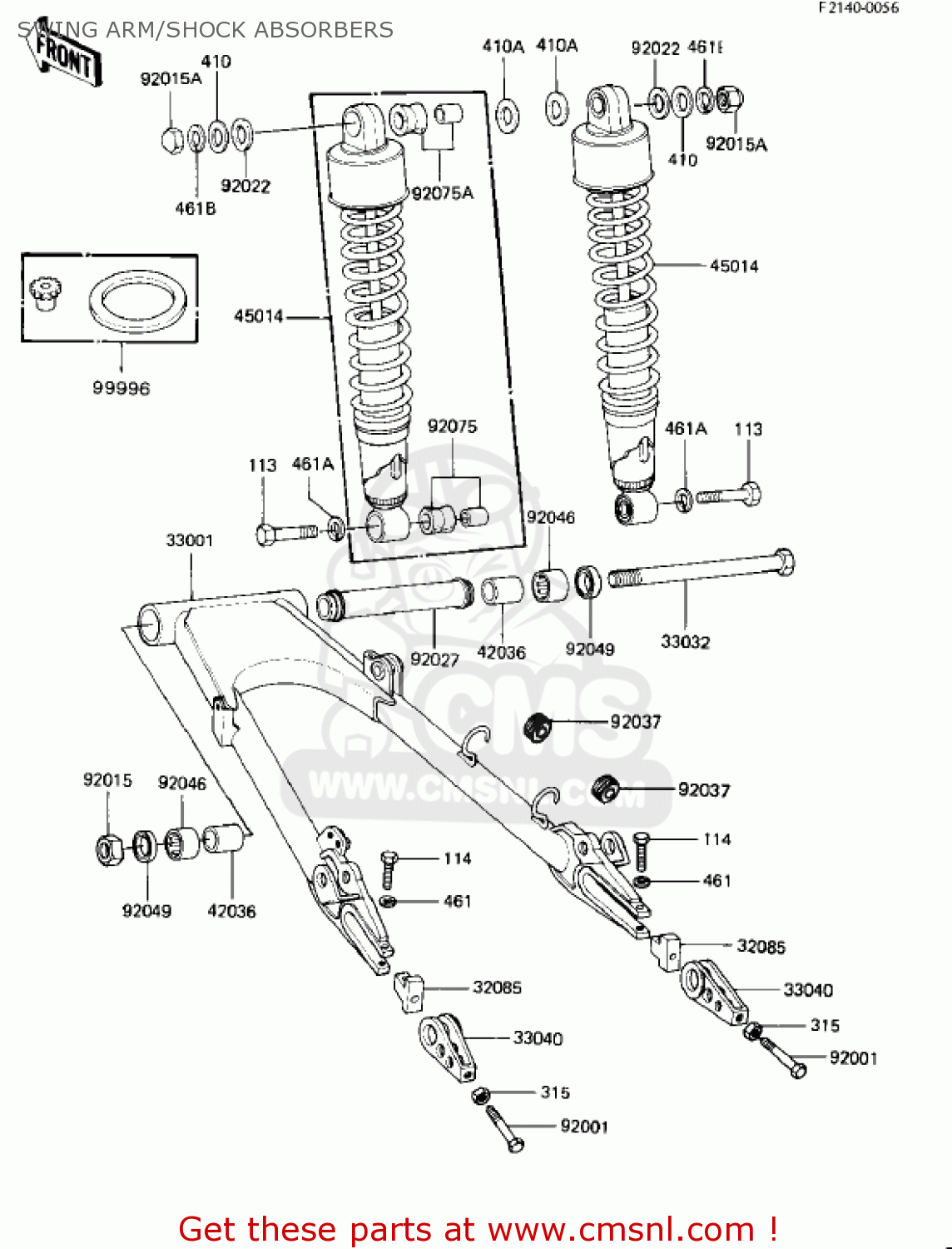 SWING ARM/SHOCK ABSORBERS KZ1000M2 CSR 1982 USA CANADA