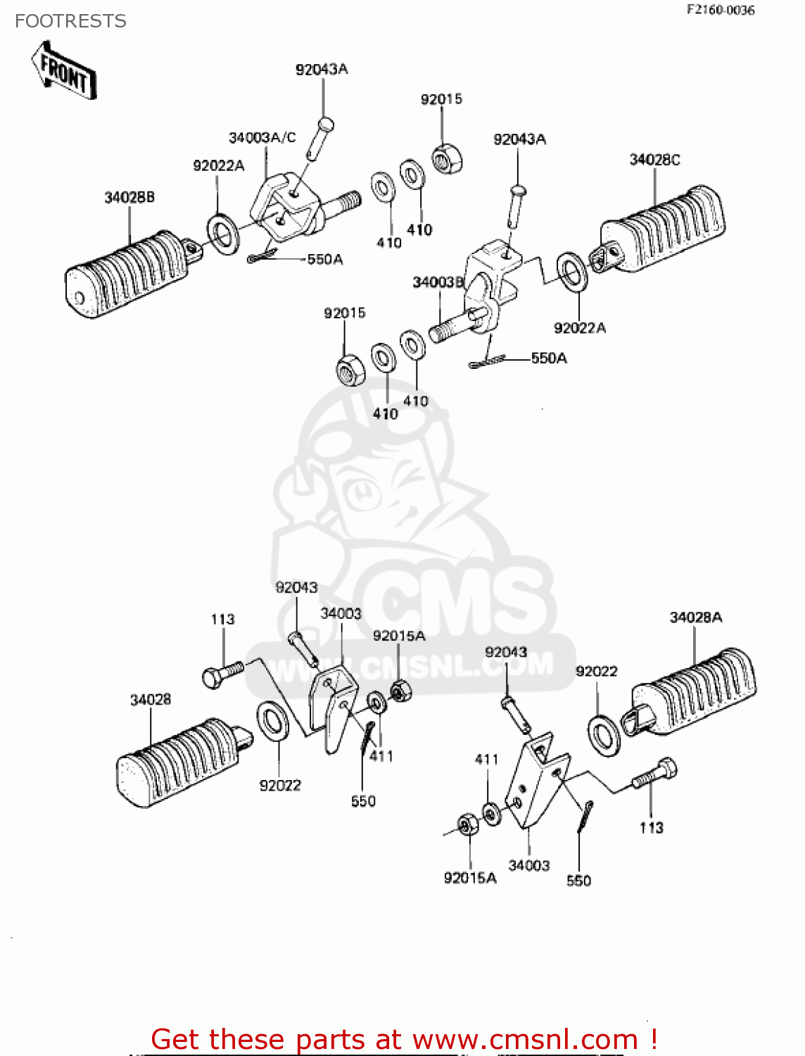 FOOTRESTS KZ1000M2 CSR 1982 USA CANADA