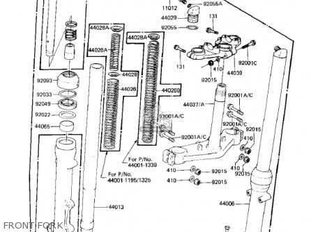 FRONT FORK - KZ1000M2 CSR 1982 USA CANADA