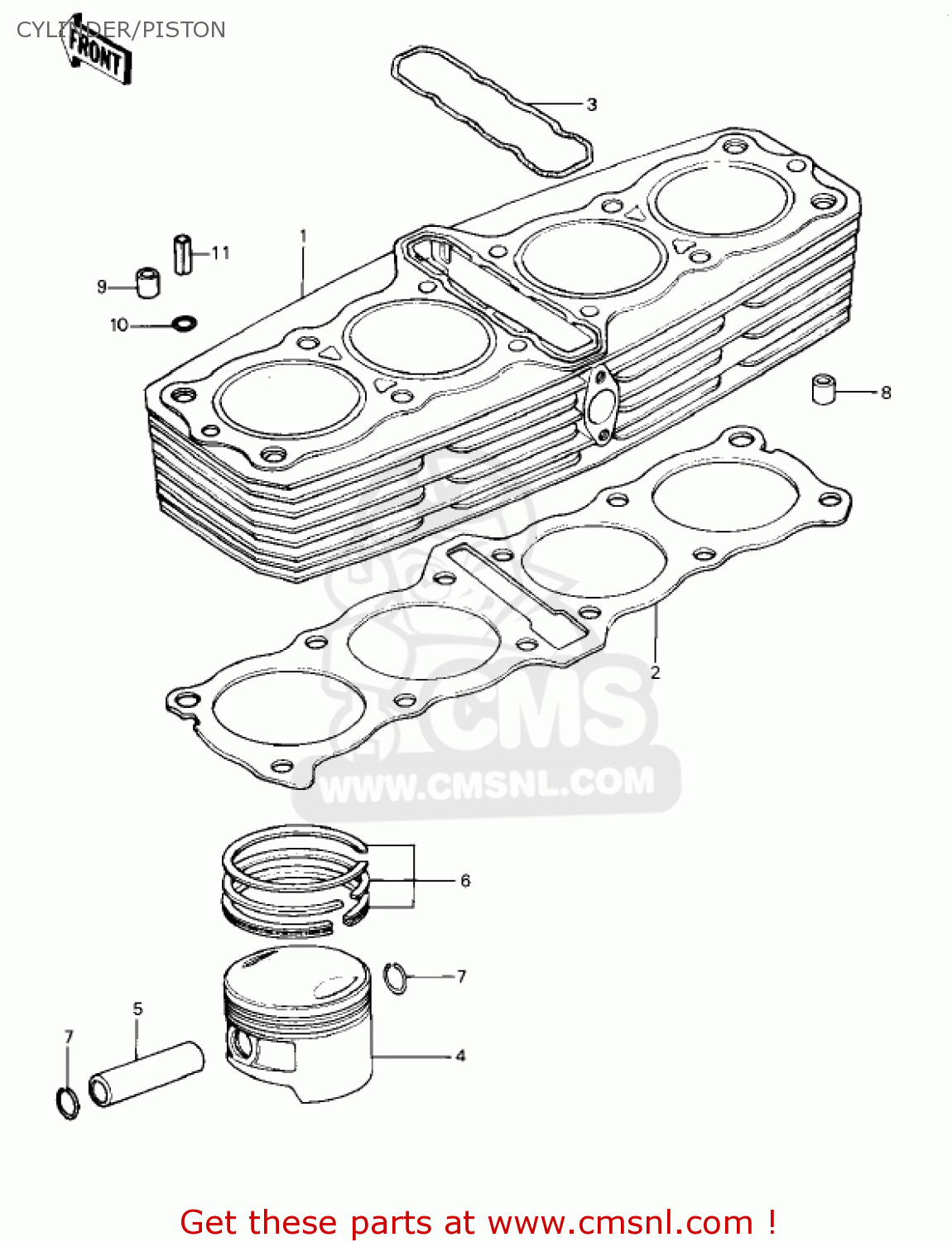 CYLINDER/PISTON KZ1000P1 POLICE 1000 1982 USA