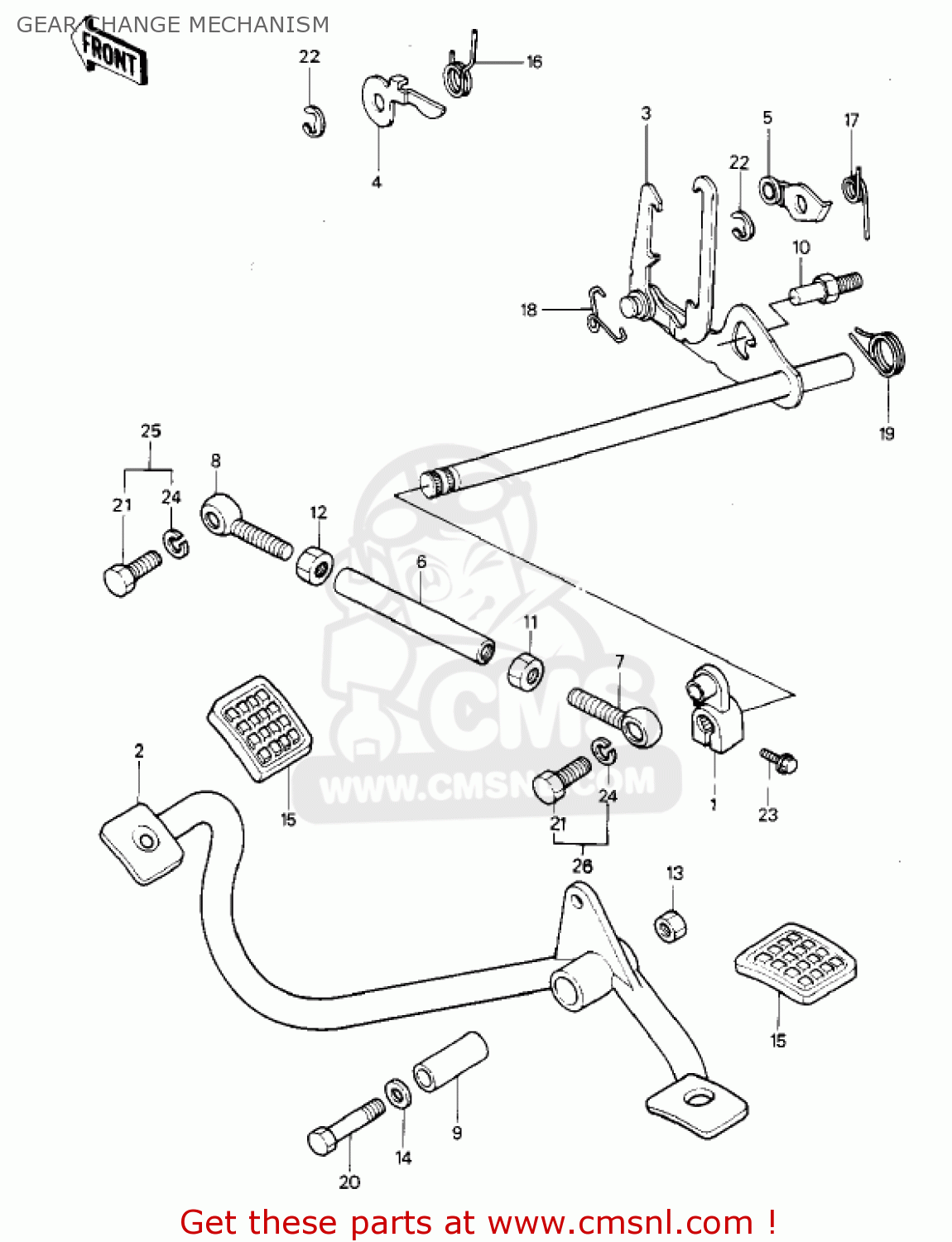 GEAR CHANGE MECHANISM KZ1000P1 POLICE 1000 1982 USA