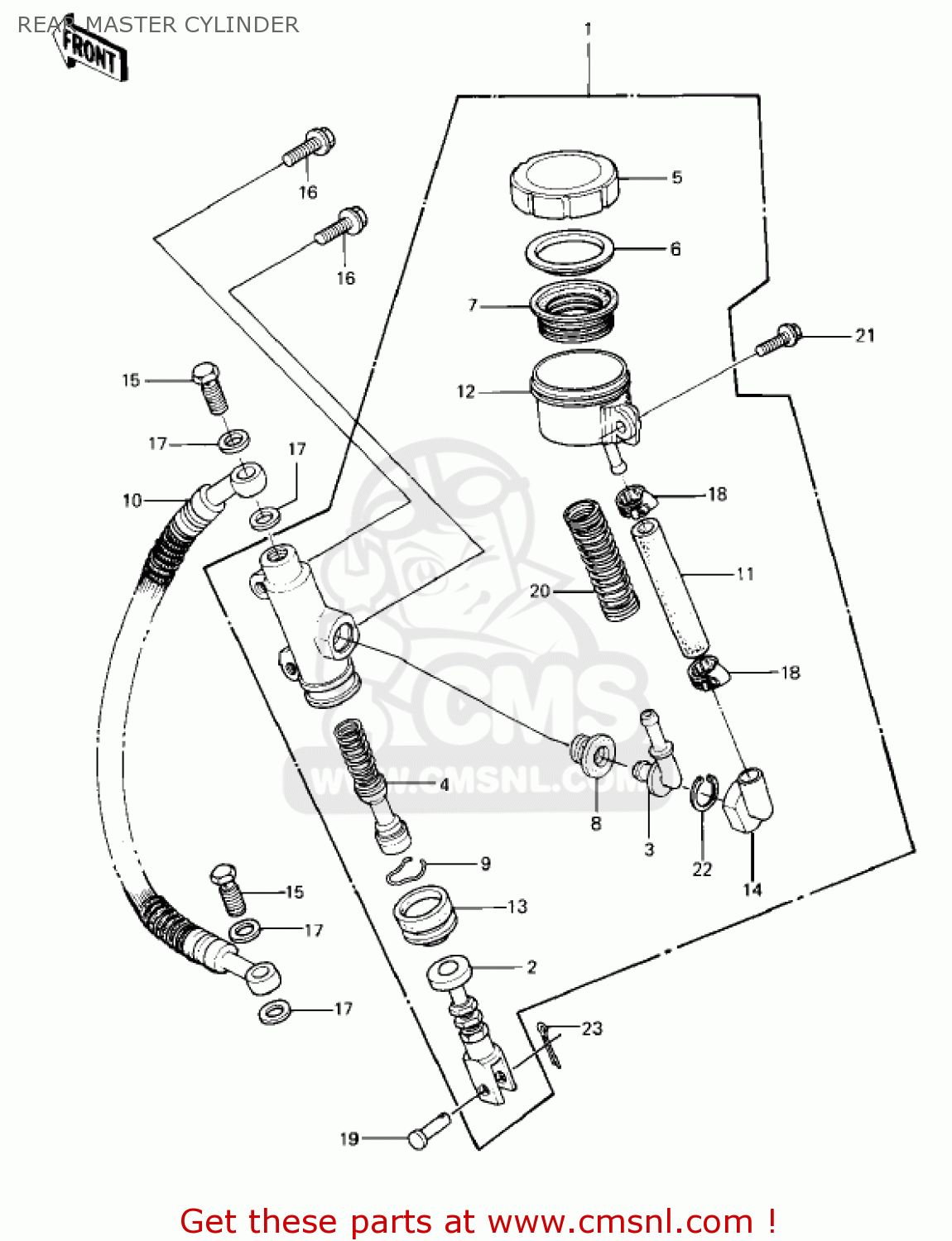 REAR MASTER CYLINDER KZ1000P1 POLICE 1000 1982 USA