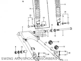 SWING ARM/SHOCK ABSORBERS - KZ1000P1 POLICE 1000 1982 USA