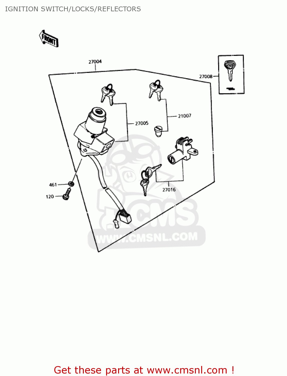 IGNITION SWITCH/LOCKS/REFLECTORS KZ1000P10 POLICE 1000 1991 USA