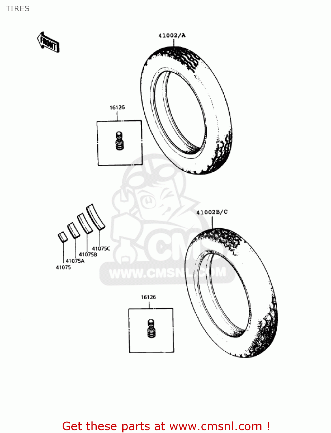 TIRES KZ1000P10 POLICE 1000 1991 USA
