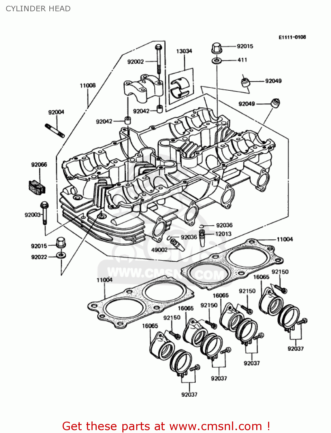 CYLINDER HEAD KZ1000P10 POLICE 1000 1991 USA