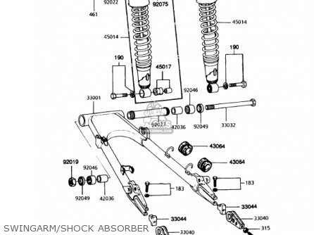 SWINGARM/SHOCK ABSORBER - KZ1000P10 POLICE 1000 1991 USA