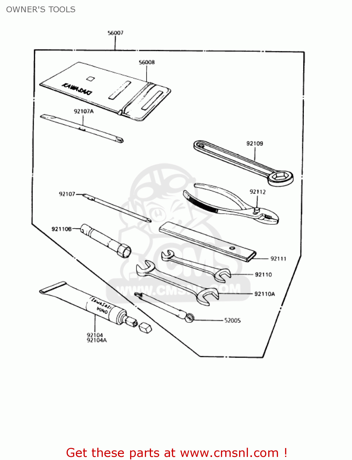 OWNER'S TOOLS KZ1000P11 POLICE 1000 1992 USA